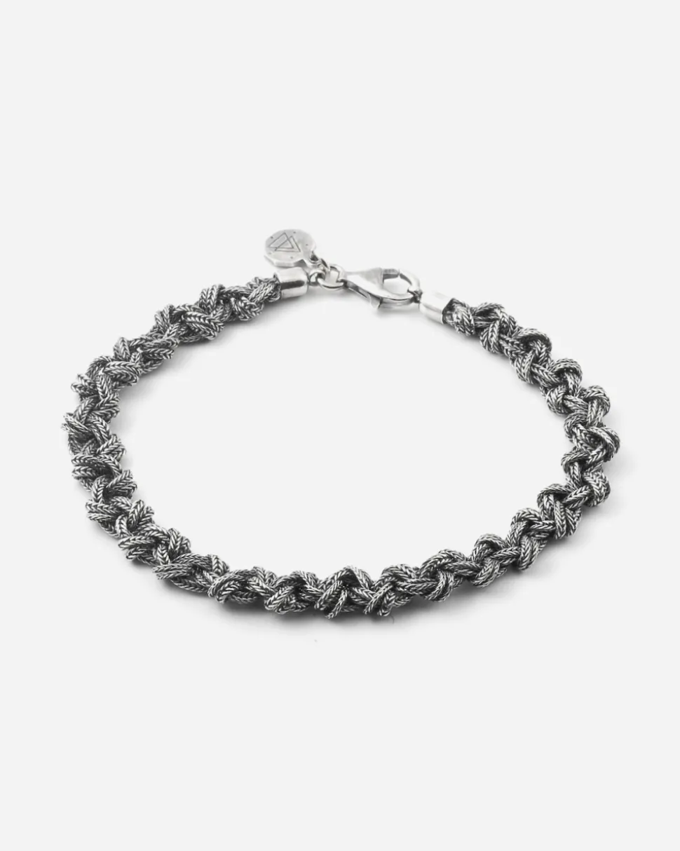 BRACCIALE INTRECCIO NODI PICCOLI IN ARGENTO
