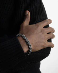 BRACCIALE INTRECCIO NODI GRANDI IN ARGENTO