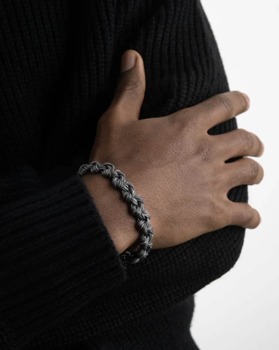 BRACCIALE INTRECCIO NODI GRANDI IN ARGENTO