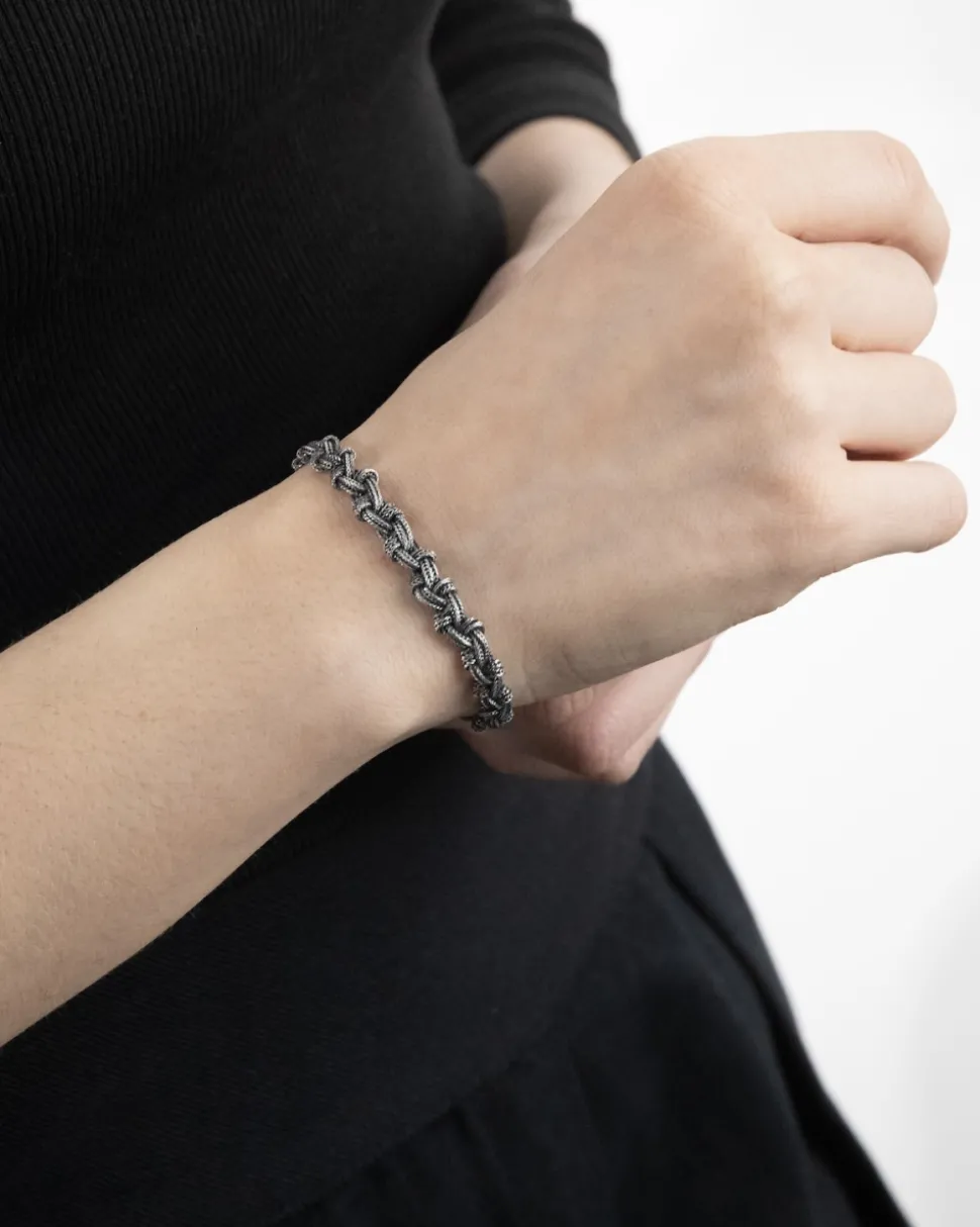 BRACCIALE INTRECCIO NODI PICCOLI IN ARGENTO