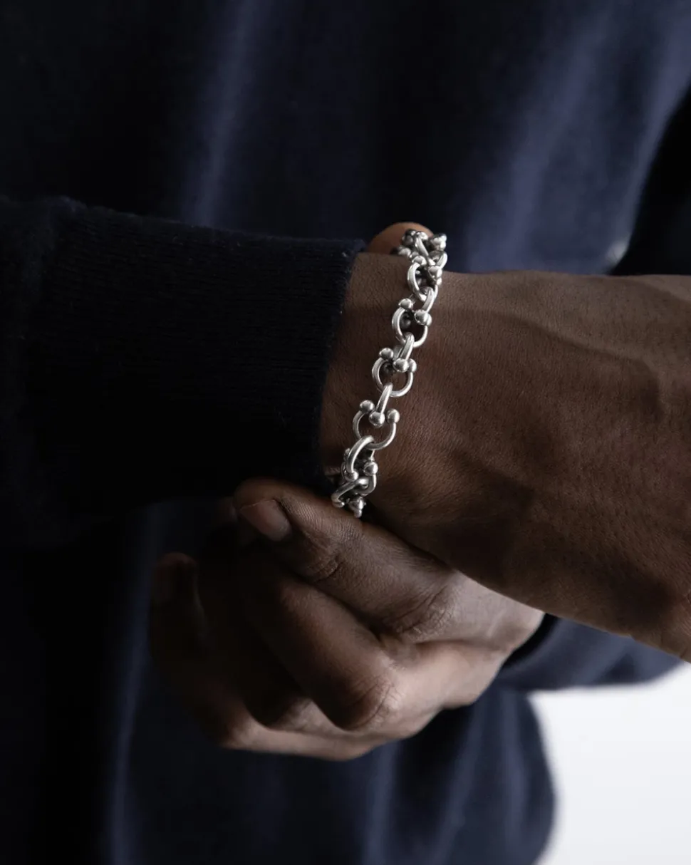 BRACCIALE MODULO PIERCING IN ARGENTO