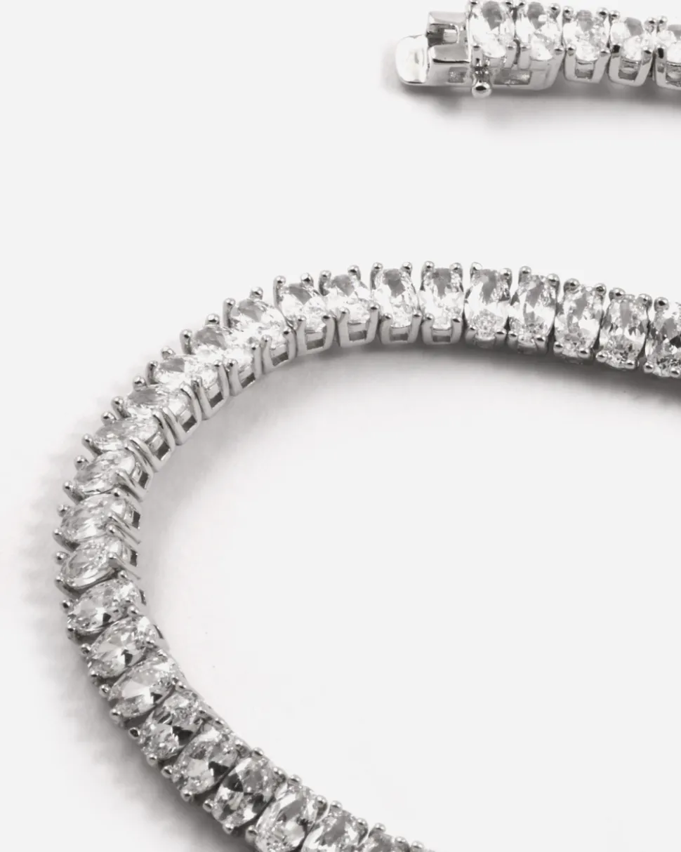 BRACCIALE NAVETTE MANSION PORCH IN ARGENTO CON BRILLANTI