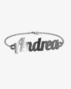 BRACCIALE PERSONALIZZABILE CON NOME TRAFORO CON FORZATINA
