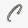 BRACCIALE RIGIDO PUNTINATO IN ARGENTO
