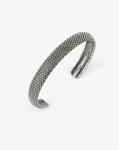 BRACCIALE RIGIDO PUNTINATO IN ARGENTO