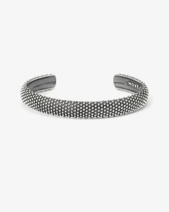 BRACCIALE RIGIDO PUNTINATO IN ARGENTO