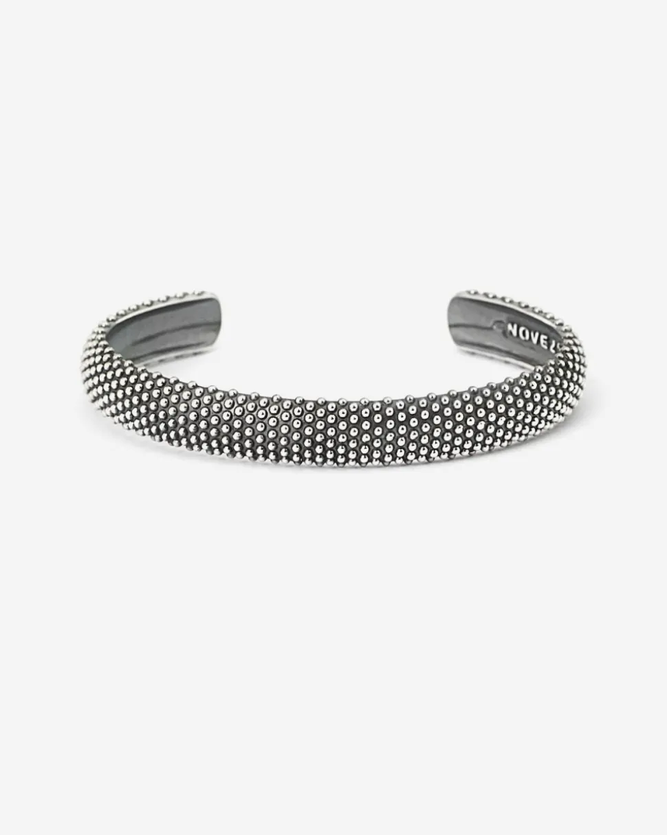 BRACCIALE RIGIDO PUNTINATO IN ARGENTO