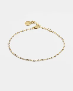 BRACCIALE SMALTO BIANCO PLACCATO ORO