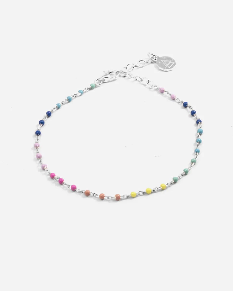 BRACCIALE SMALTO MULTICOLOR IN ARGENTO