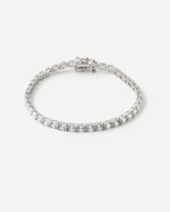 BRACCIALE TENNIS ICY BUDS IN ARGENTO CON PIETRE BIANCHE