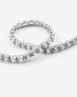 BRACCIALE TENNIS ICY BUDS IN ARGENTO CON PIETRE BIANCHE