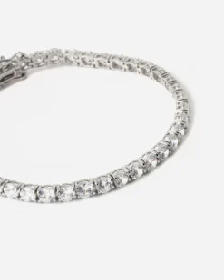 BRACCIALE TENNIS ICY BUDS IN ARGENTO CON PIETRE BIANCHE