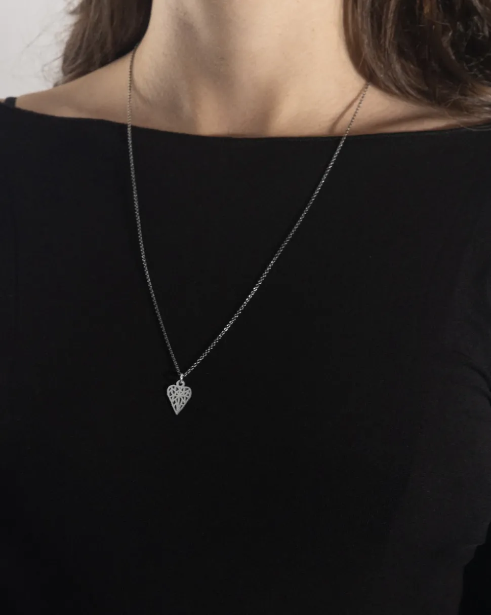 CIONDOLO CHARM CUORE LOVE SOLOMOSTRY IN ARGENTO