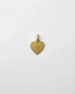 CIONDOLO CHARM CUORE PUNTINATO PLACCATO ORO