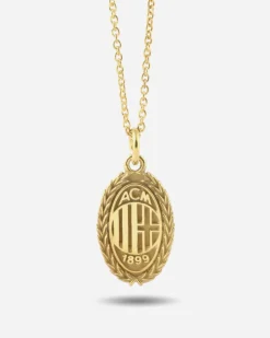 CIONDOLO CON LOGO CORONA DI ALLORO AC MILAN PLACCATA ORO
