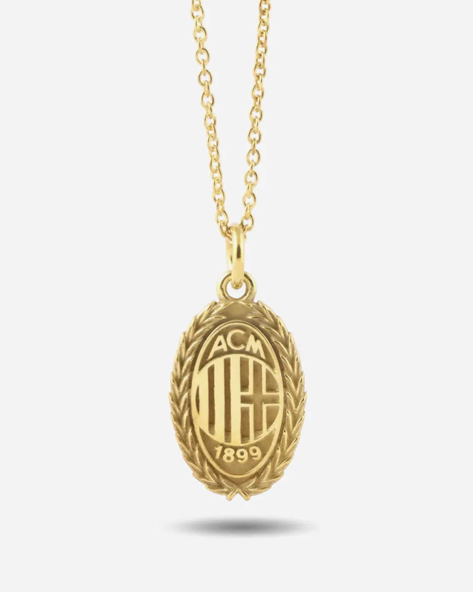 CIONDOLO CON LOGO CORONA DI ALLORO AC MILAN PLACCATA ORO