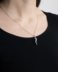 CIONDOLO CORNINO PORTAFORTUNA IN ARGENTO H22