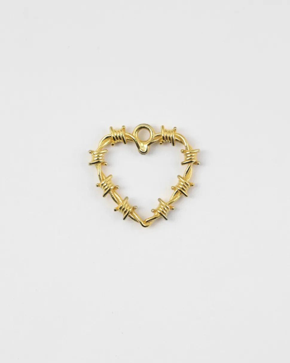 CIONDOLO CUORE FILO SPINATO GOLDEN