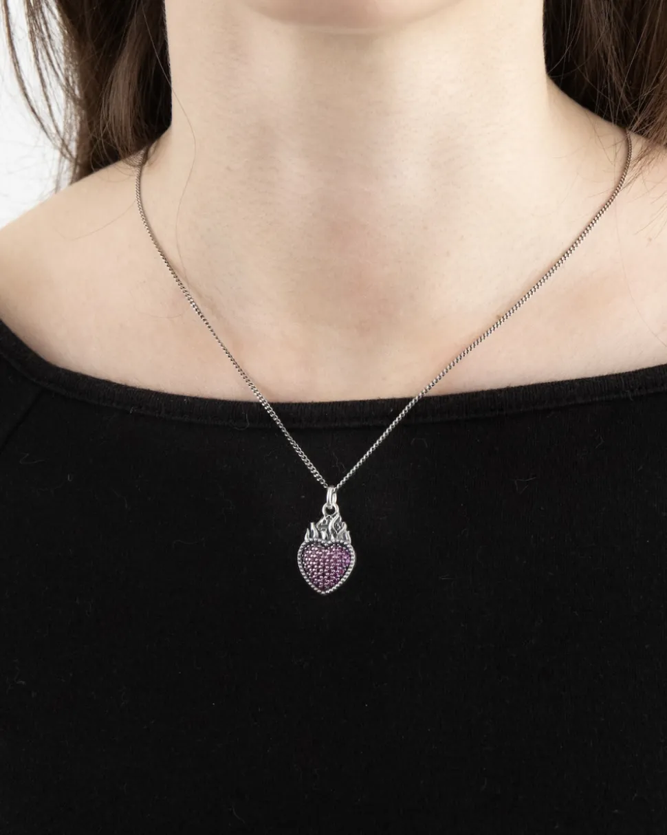 CIONDOLO CUORE GLITTERING EX-VOTO IN ARGENTO CON BRILLANTI
