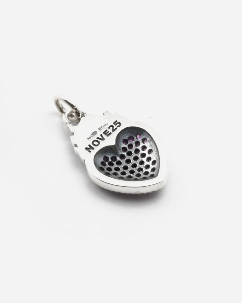 CIONDOLO CUORE GLITTERING EX-VOTO IN ARGENTO CON BRILLANTI