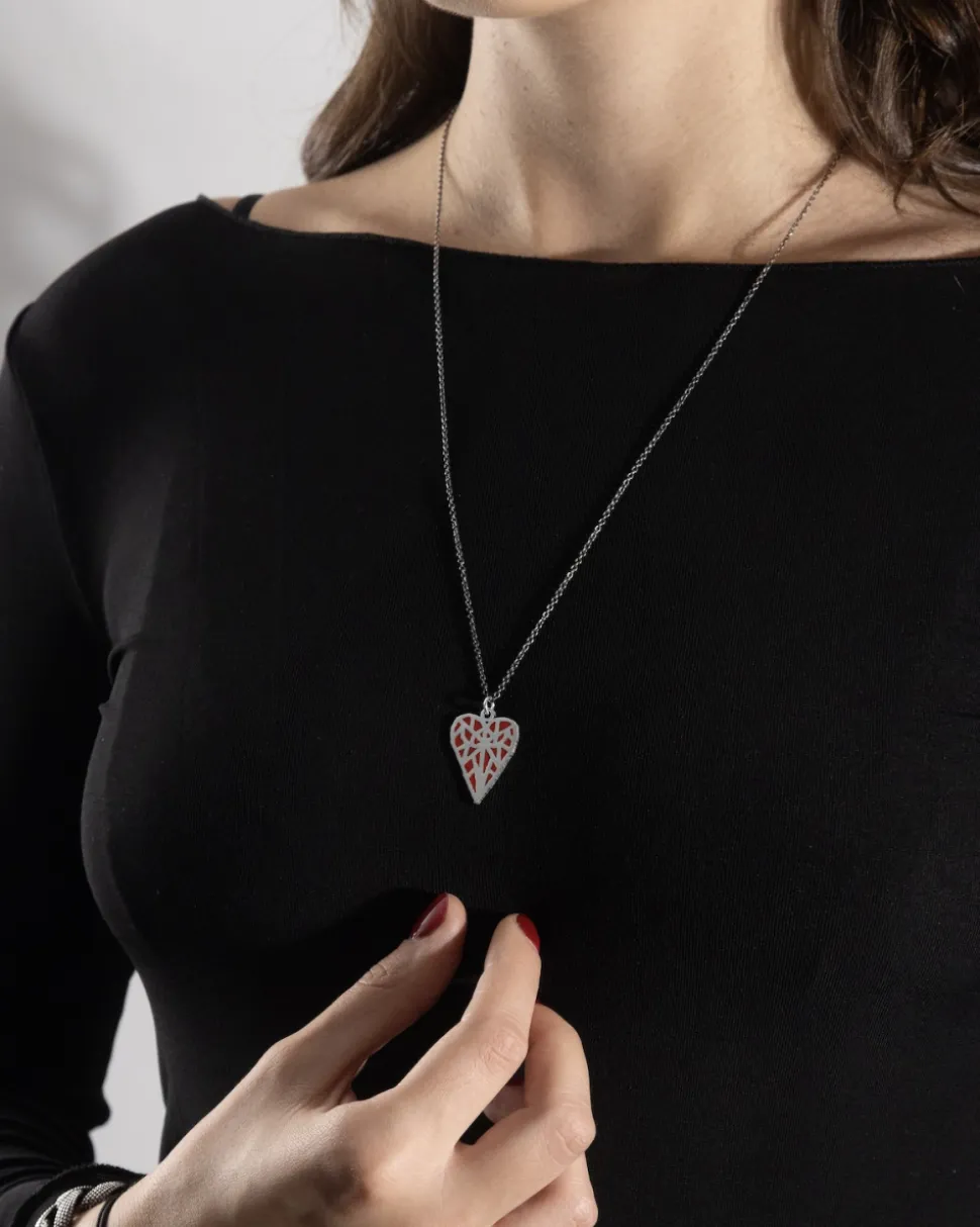 CIONDOLO CUORE LOVE SOLOMOSTRY IN ARGENTO