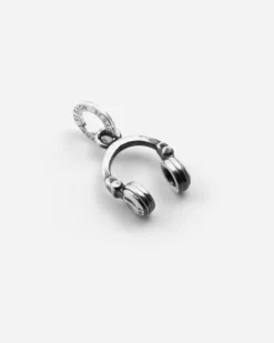 CIONDOLO MINI CHARM CUFFIE DJ IN ARGENTO