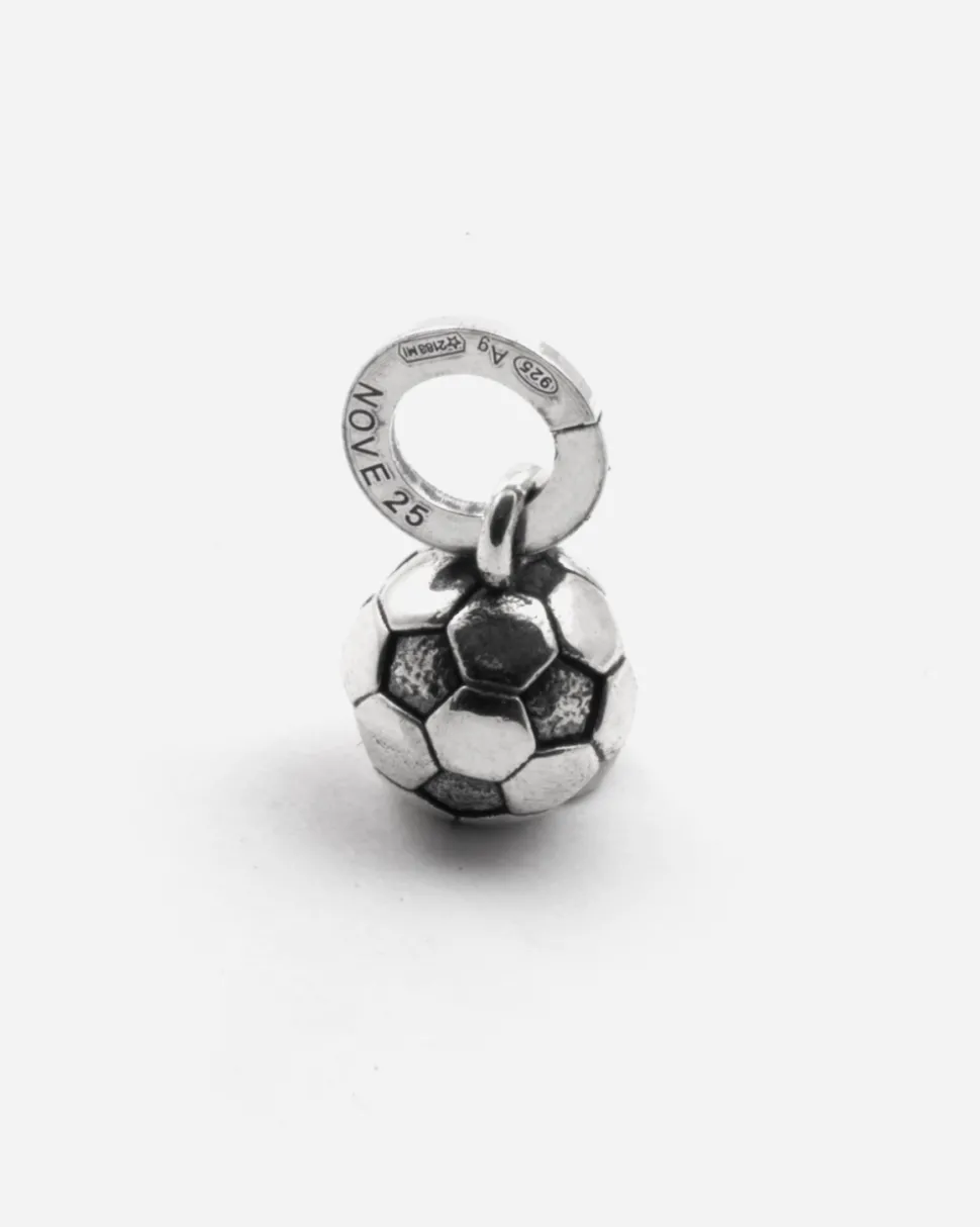 CIONDOLO MINI CHARM PALLA DA CALCIO IN ARGENTO
