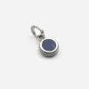 CIONDOLO MINI CHARM TEXTURE CORDA IN ARGENTO CON PIETRA LAPIS PIATTA