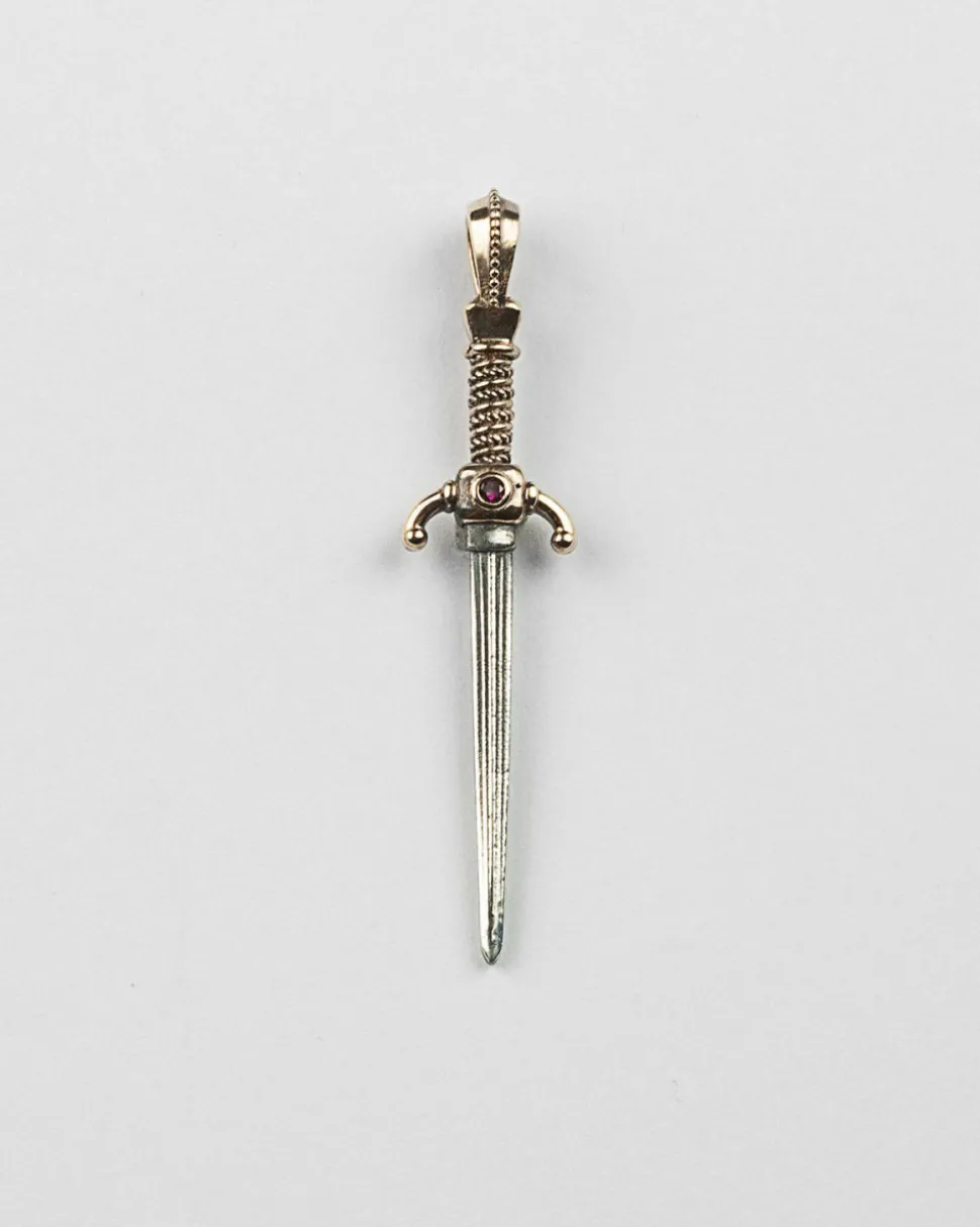 CIONDOLO PUGNALE ZIRCONATO ARGENTO