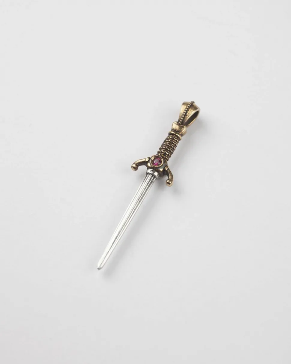 CIONDOLO PUGNALE ZIRCONATO ARGENTO