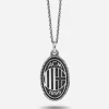 CIONDOLO PUNTINATO CON LOGO E DIAVOLO AC MILAN IN ARGENTO