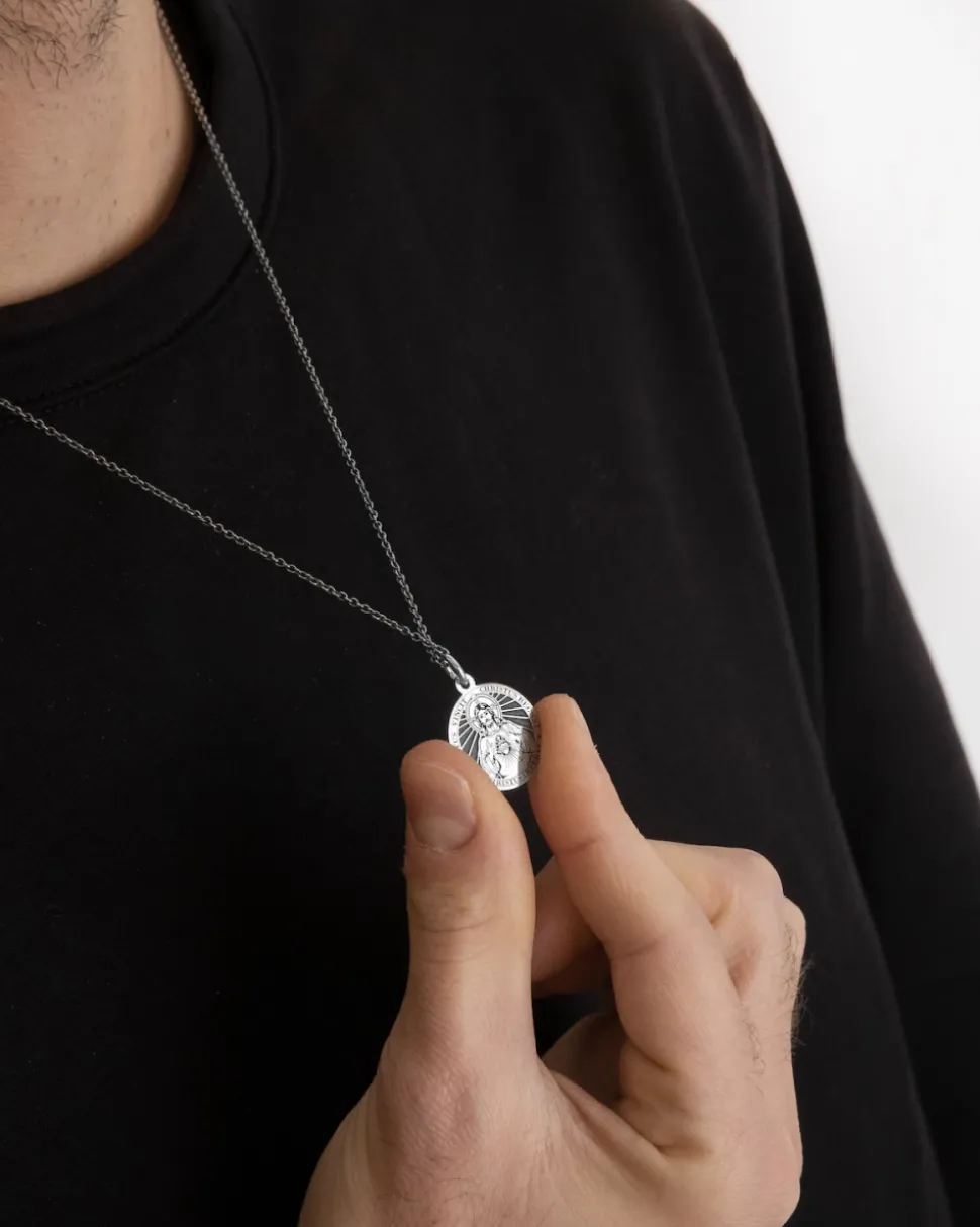 CIONDOLO SANTINO GESÙ IN ARGENTO