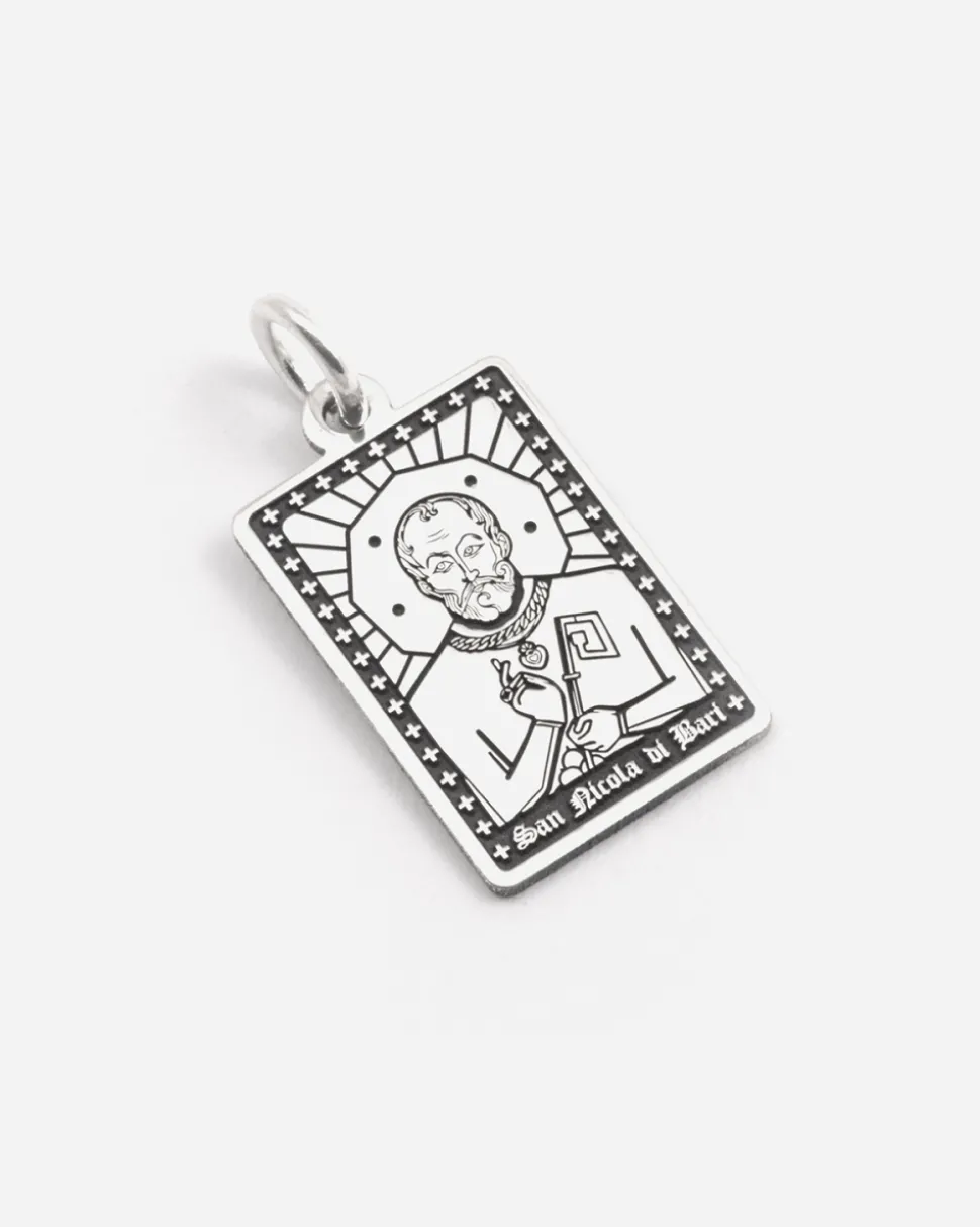 CIONDOLO SANTINO SAN NICOLA DI BARI IN ARGENTO