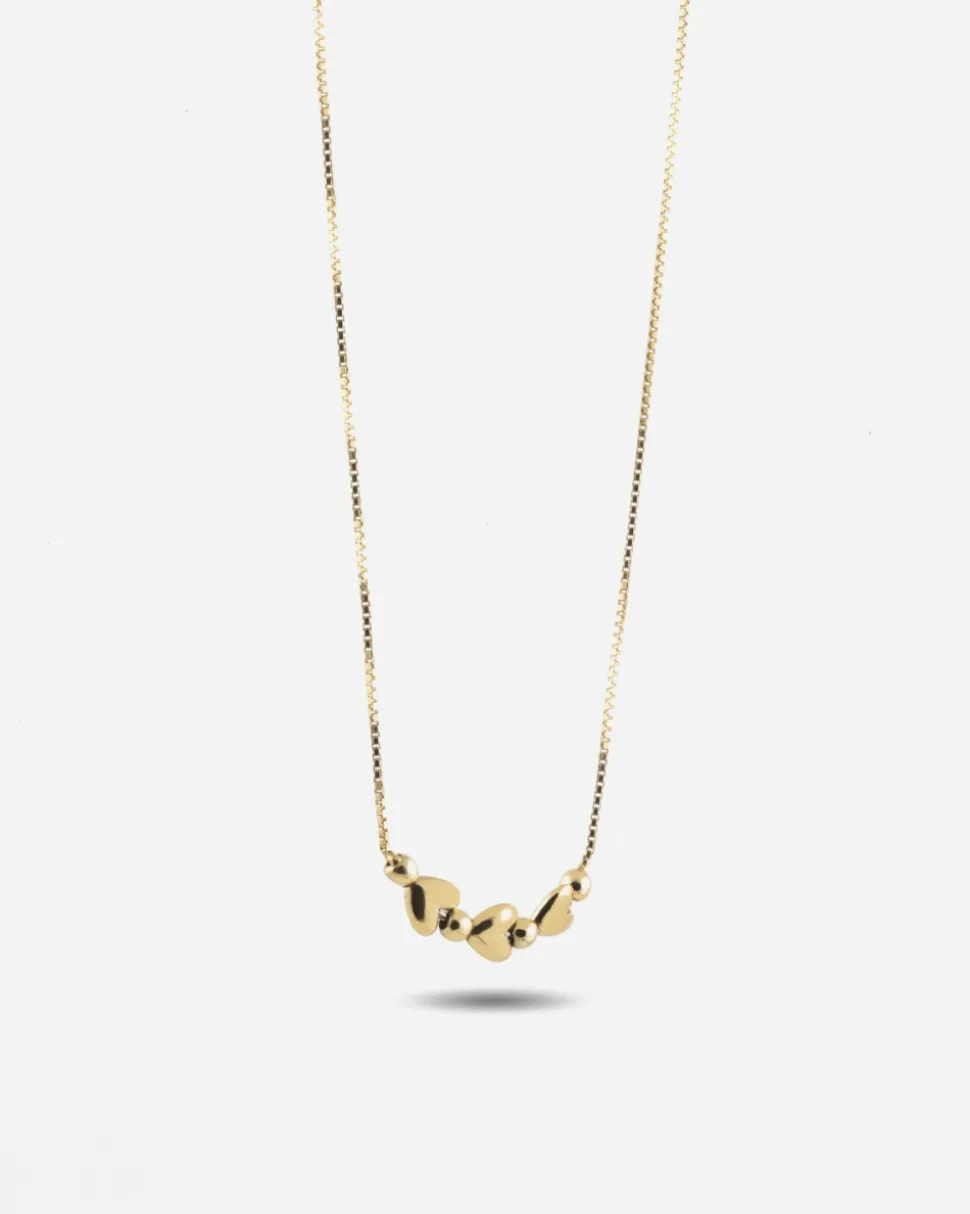 COLLANA CHOKER CUORI GOLDEN MATCHY PLACCATA ORO