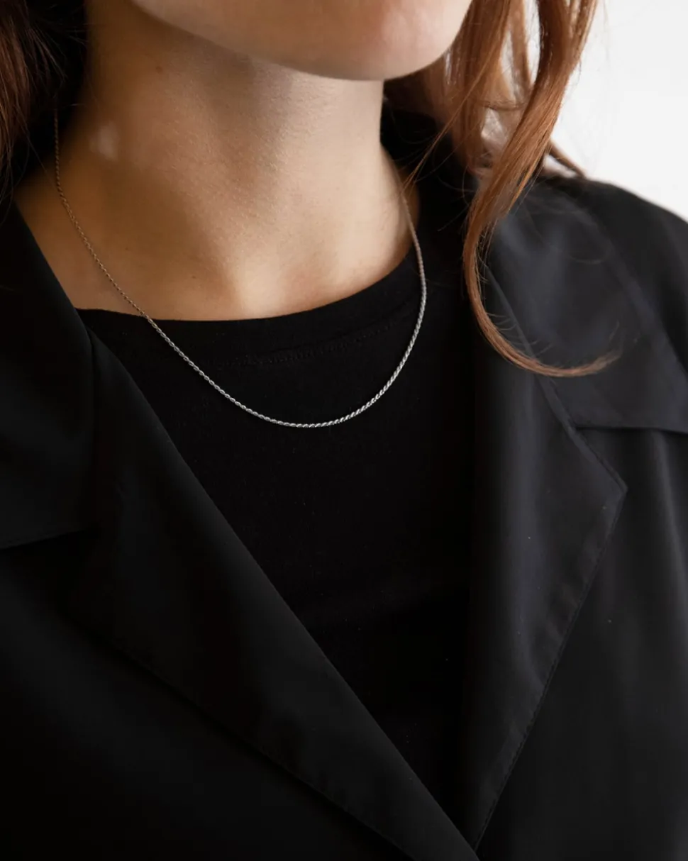 COLLANA CORDA DIAMANTATA 025 IN ARGENTO CON ALLUNGHINI