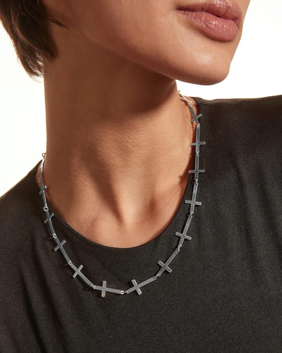 COLLANA CROCI IN ARGENTO