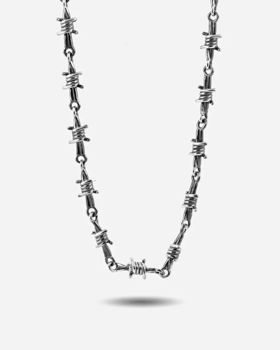 COLLANA FILO SPINATO IN ARGENTO