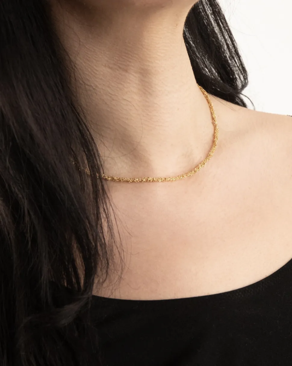 COLLANA FORZATINA INTRECCIATA PLACCATA ORO