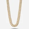 COLLANA GRUMETTA OVALE H120 CON ZIRCONIA CUBICA / GALVANICA ORO GIALLO LUCIDO