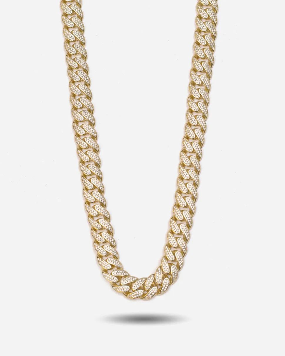 COLLANA GRUMETTA OVALE H120 CON ZIRCONIA CUBICA / GALVANICA ORO GIALLO LUCIDO
