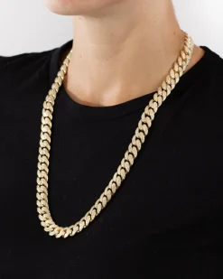 COLLANA GRUMETTA OVALE H120 CON ZIRCONIA CUBICA / GALVANICA ORO GIALLO LUCIDO