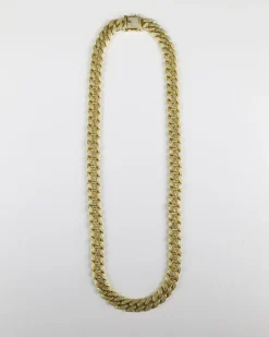 COLLANA GRUMETTA OVALE H120 CON ZIRCONIA CUBICA / GALVANICA ORO GIALLO LUCIDO