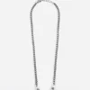 COLLANA GRUMETTA PARTHENOPE IN ARGENTO CON PERLE E SFERE PUNTINATE
