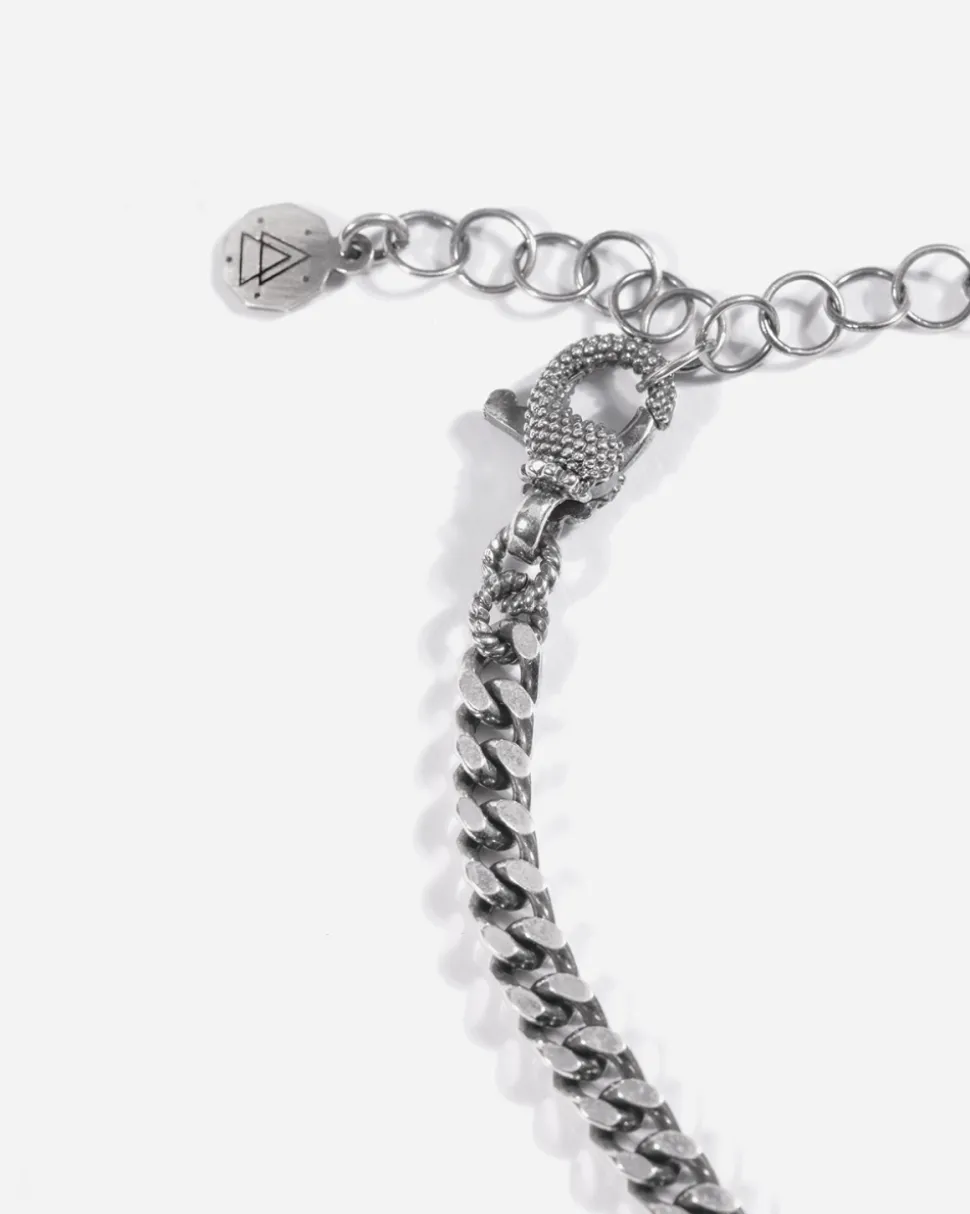 COLLANA GRUMETTA PARTHENOPE IN ARGENTO CON PERLE E SFERE PUNTINATE