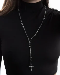 COLLANA LARIAT ROSARIO CROSSED