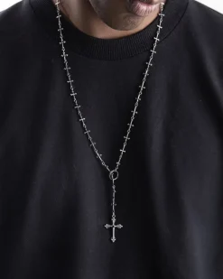 COLLANA LARIAT ROSARIO CROSSED