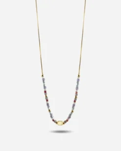 COLLANA NUANCES PLACCATA ORO CON PIETRE MULTICOLOR