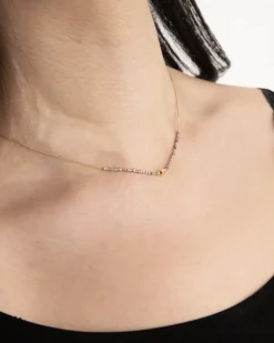 COLLANA NUANCES PLACCATA ORO CON PIETRE MULTICOLOR