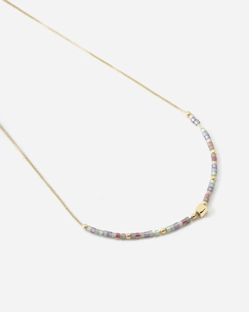 COLLANA NUANCES PLACCATA ORO CON PIETRE MULTICOLOR