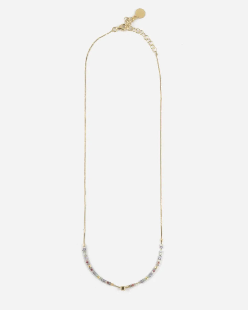 COLLANA NUANCES PLACCATA ORO CON PIETRE MULTICOLOR